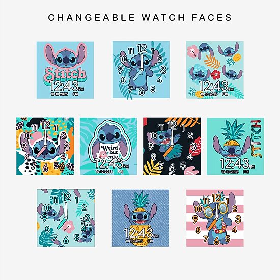 Disney Collection Lilo & Stitch Girls Multi-Function Blue Smart Watch Las4029jc