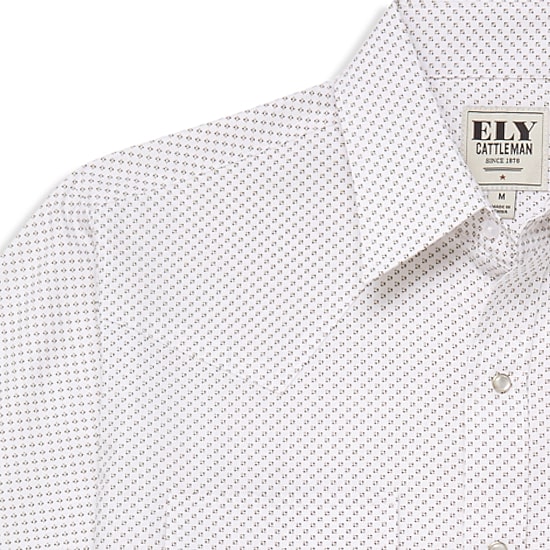 Ely Cattleman Mini Geo Print Mens Long Sleeve Western Shirt