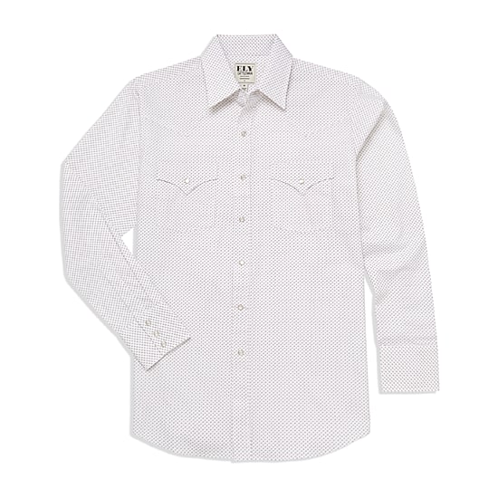 Ely Cattleman Mini Geo Print Mens Long Sleeve Western Shirt