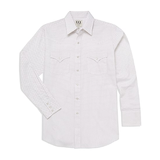 Ely Cattleman Mini Geo Print Big and Tall Mens Long Sleeve Western Shirt