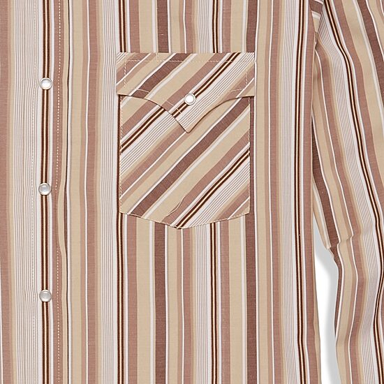Ely Cattleman Textured Stripe Mens Long Sleeve Western Shirt