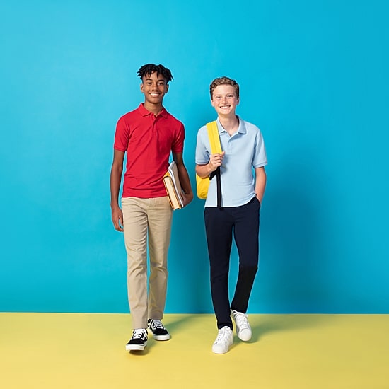 IZOD Performance Mesh Boys Short Sleeve Regular Fit Wrinkle Resistant Moisture Wicking Polo Shirt