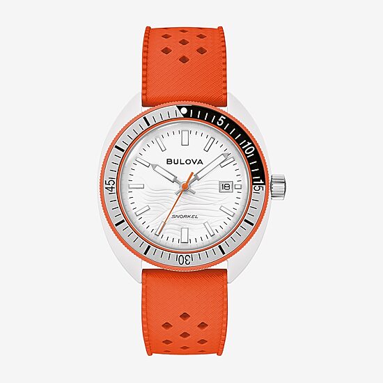 Bulova Unisex Adult Orange Strap Watch 98b448