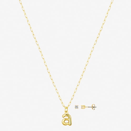 Bijoux Bar Delicates Gold Tone  Initial Womens 2-pc. Jewelry Set