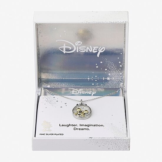 Disney Classics Womens Crystal 10K Gold Over Brass Pure Silver Over Brass 16 Inch Pendant Necklace