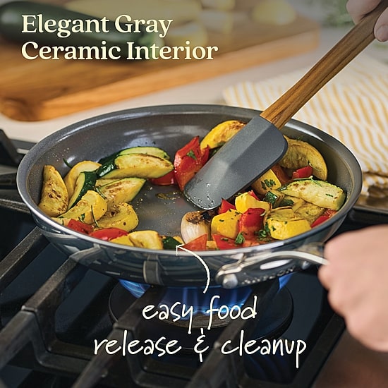 Anolon Everlast Stainless Steel Ceramic 3-pc. Frying Pan Set