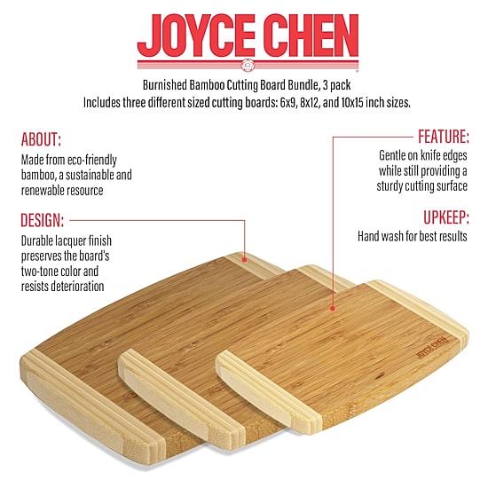 Joyce Chen Burnished Bamboo 3-pc. Cutting Board Set