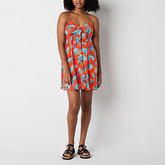 Lilo And Stitch The Movie Aloha Womens Juniors Sweetheart Neck Sleeveless A-Line Dress