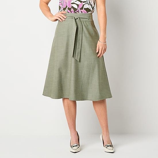 Liz Claiborne Womens Belted Wrap Skirt
