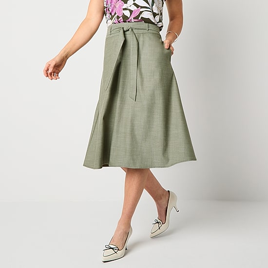 Liz Claiborne Womens Belted Wrap Skirt