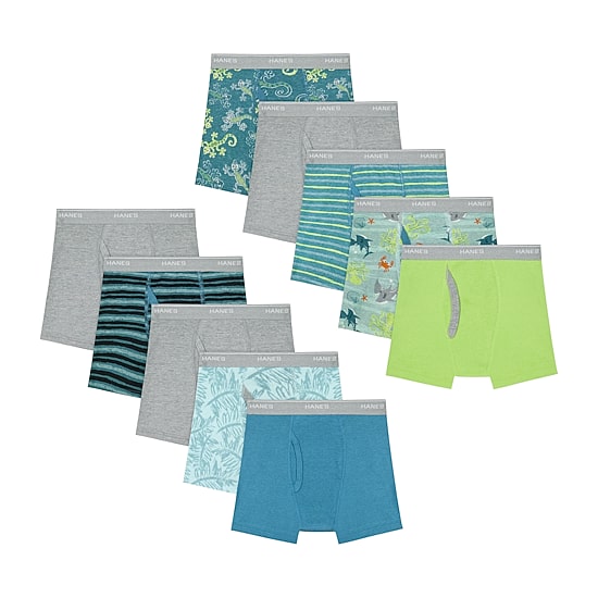 Hanes Toddler Boys 10 Pack Boxer Briefs Tub74p