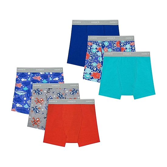 Hanes Potty Trainer Toddler Boys 6 Pack Boxer Briefs Tublbb