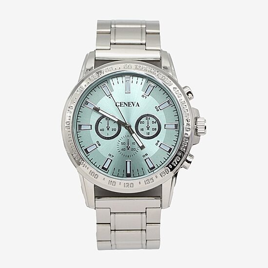 Geneva Mens Silver Tone Bracelet Watch Mac8181jc