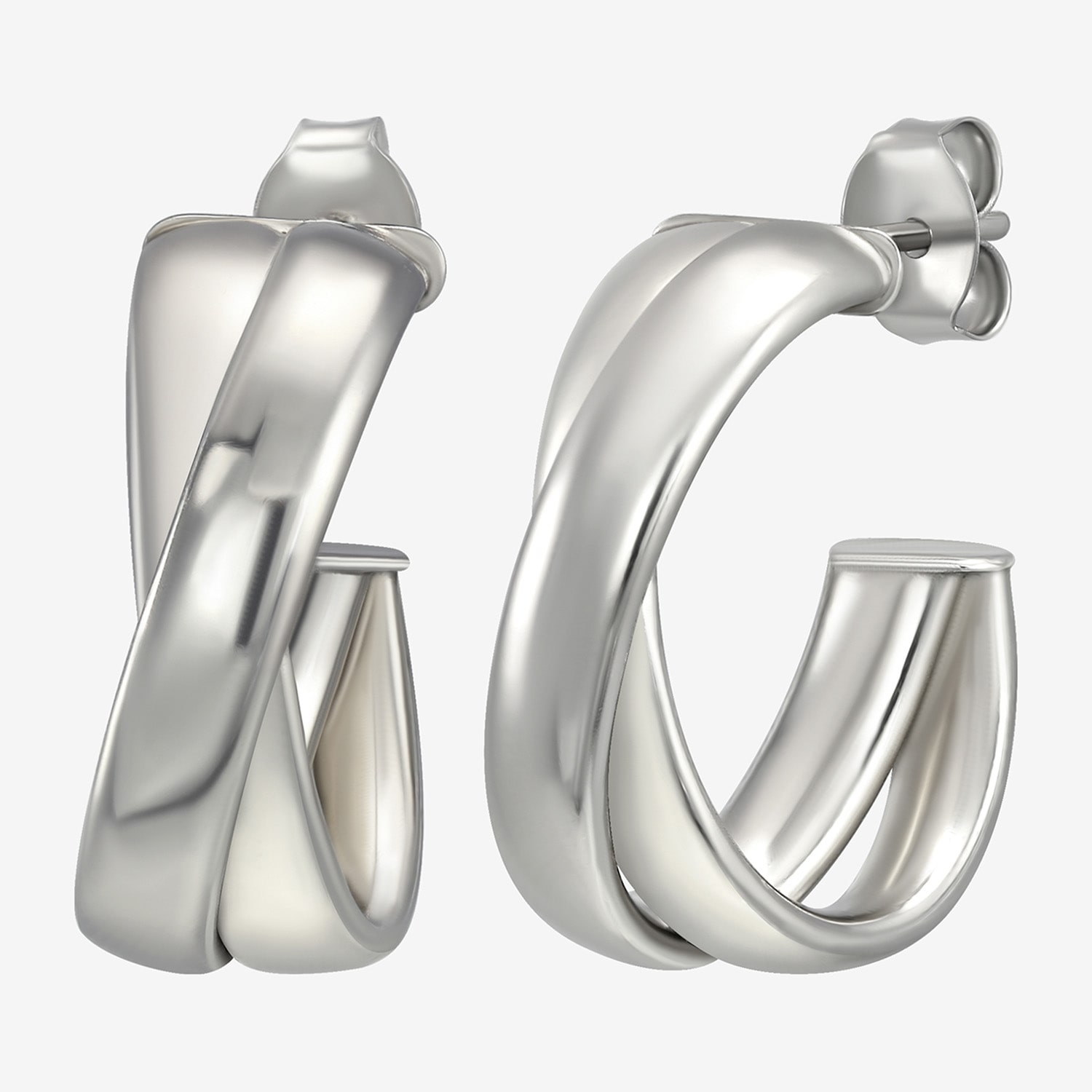 Womens Sterling Silver Hoop Earrings