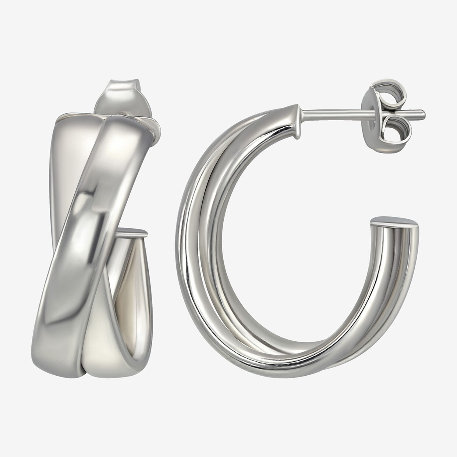 Womens Sterling Silver Hoop Earrings