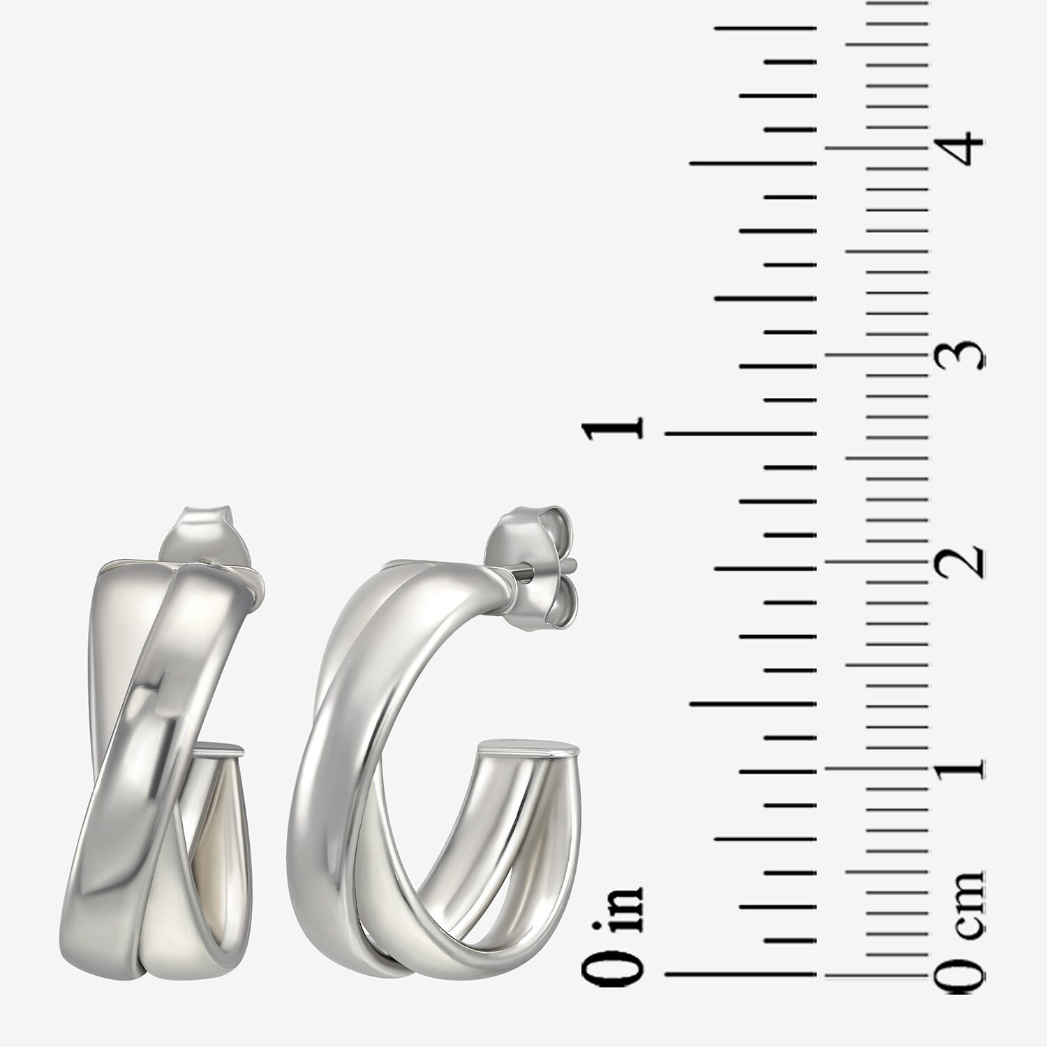 Womens Sterling Silver Hoop Earrings