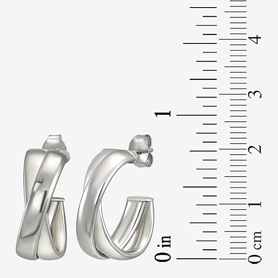 Womens Sterling Silver Hoop Earrings