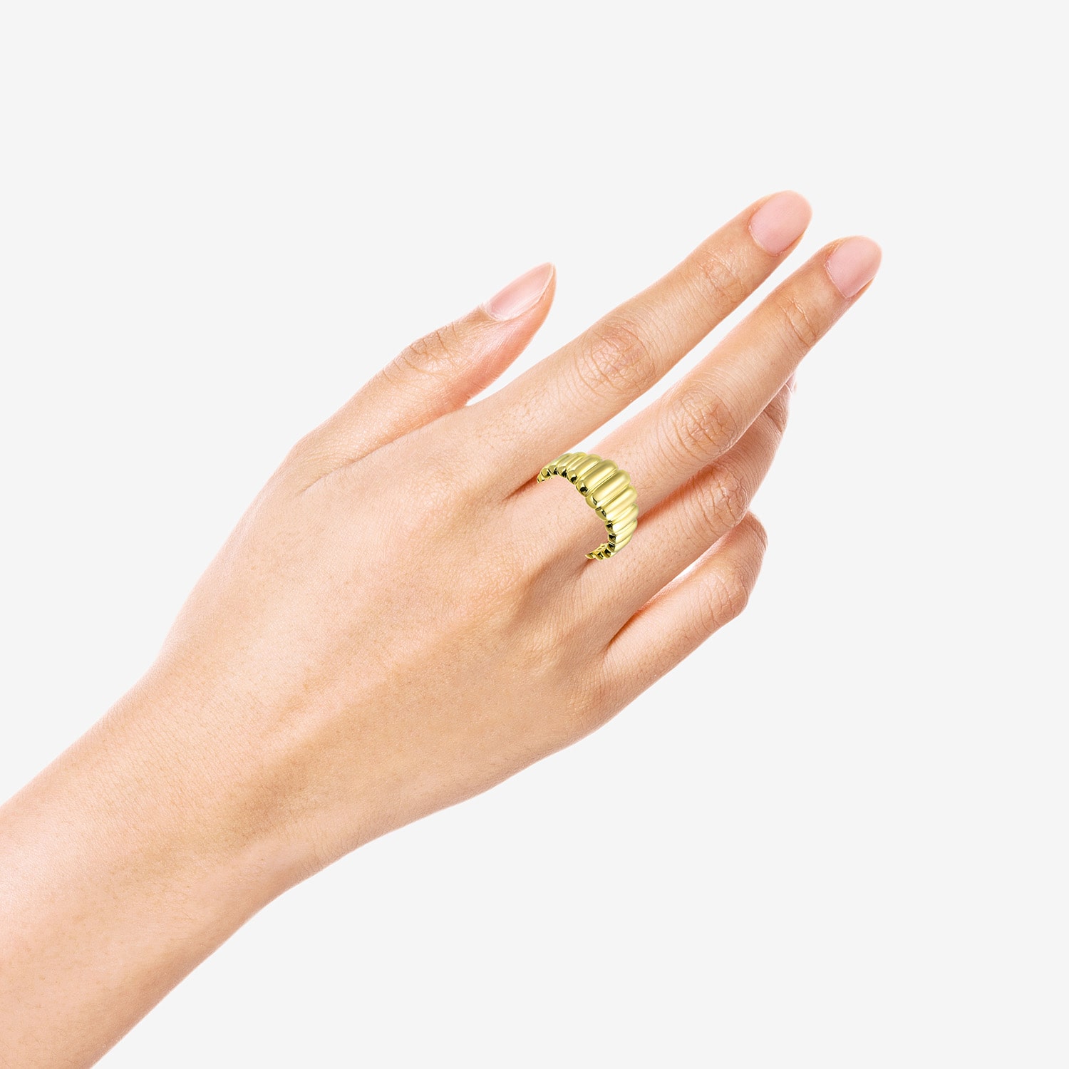Silver Addiction Womens 11.5MM 14K Gold Over Band