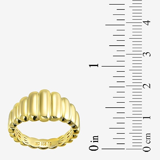Silver Addiction Womens 11.5MM 14K Gold Over Silver Band