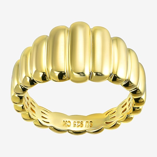 Silver Addiction Womens 11.5MM 14K Gold Over Silver Band