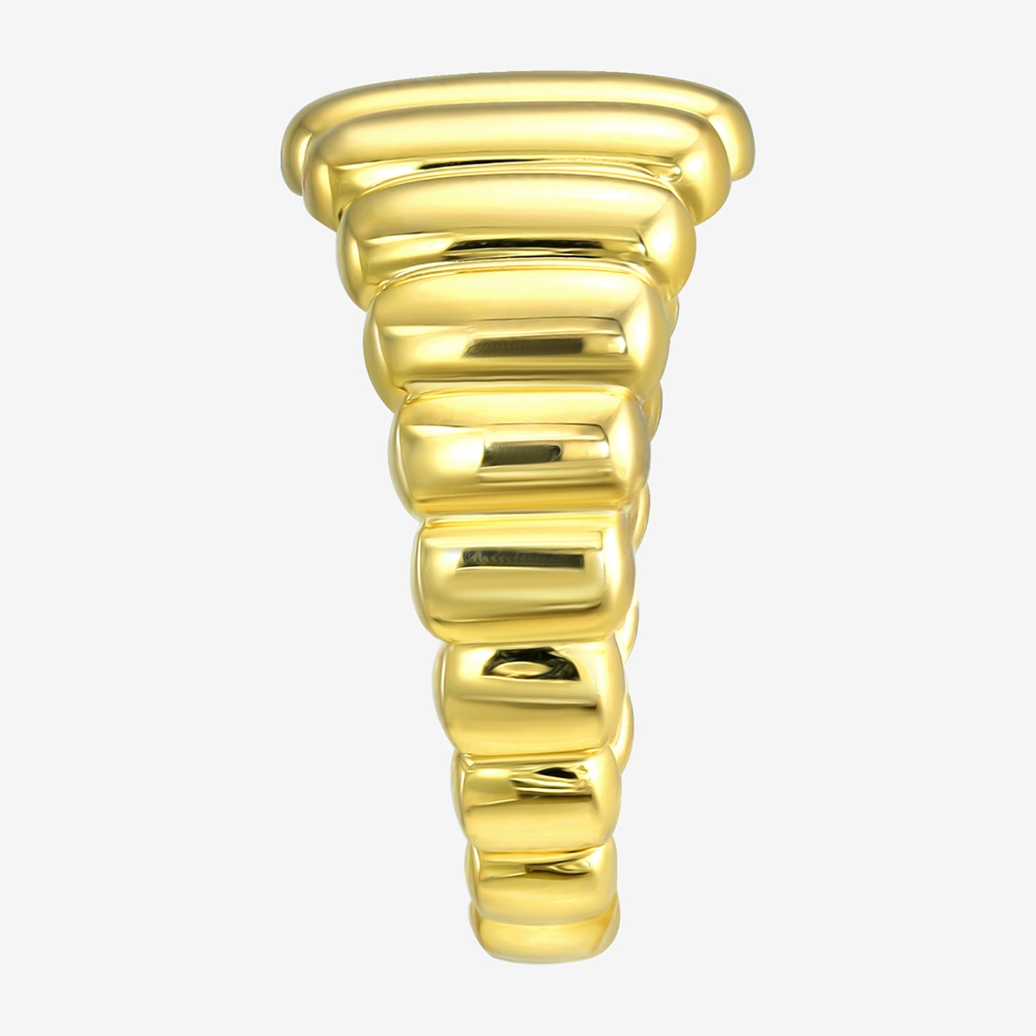 Silver Addiction Womens 11.5MM 14K Gold Over Band