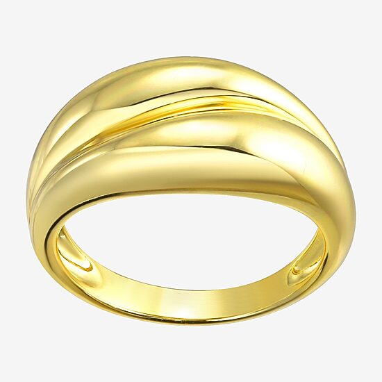 Silver Addiction Womens 23.MM 14K Gold Over Silver Bypass  Band