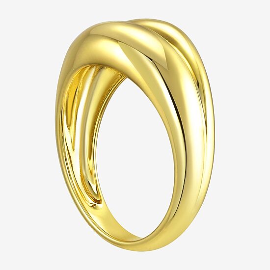 Silver Addiction Womens 23.MM 14K Gold Over Silver Bypass  Band