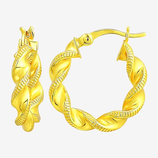 Womens 14K Gold Over Silver 3 Pair Earring Set