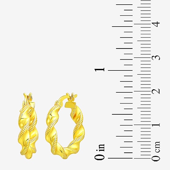 Womens 14K Gold Over Silver 3 Pair Earring Set