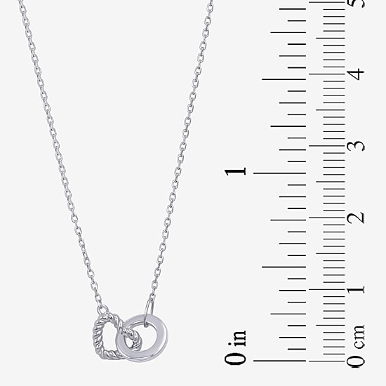 Womens Sterling Silver Heart 18 Inch Pendant Necklace