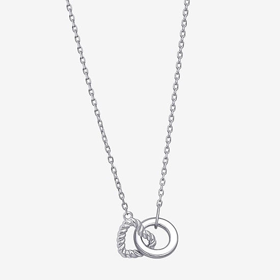 Womens Sterling Silver Heart 18 Inch Pendant Necklace
