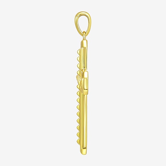 Cross Mens White Cubic Zirconia 14K Gold Over Silver Cross Pendant