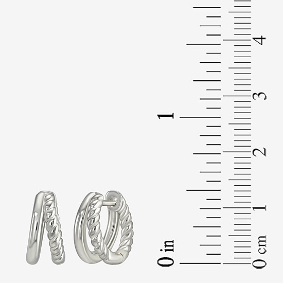 Womens Sterling Silver 12.2mm Hoop Earrings