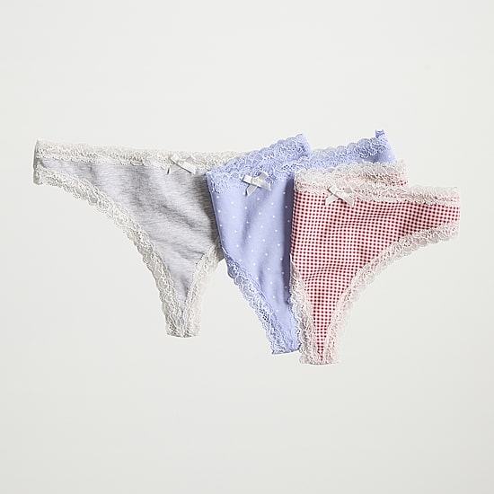 Arizona Body Cotton with Lace Thong
