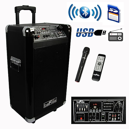 Befree Sound Sleek 10 Inch Professional Portable Bluetooth Pa Speaker With Remote Control In Black