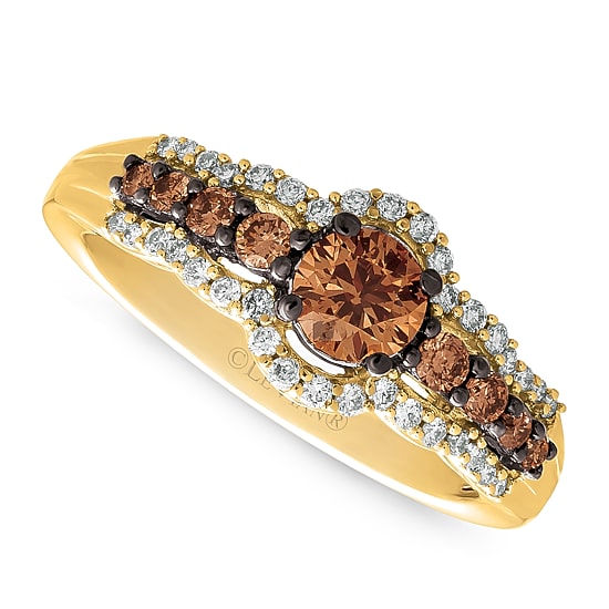 Le Vian® Grand Sample Sale™ Ring featuring Chocolate Diamonds® Vanilla Diamonds® set in 14K Honey Gold™
