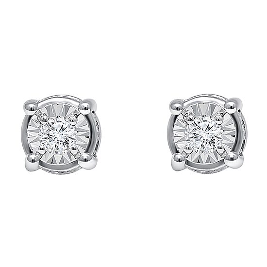 Tru Miracle 1/10 CT. T.W. Natural White Diamond Sterling Silver Round Stud Earrings