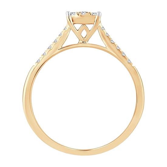 Womens 1/3 CT. T.W. Natural White Diamond 10K Gold Cushion Engagement Ring