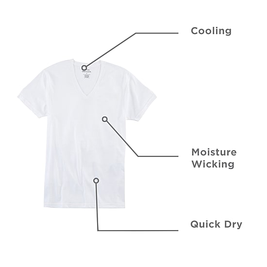 Stafford Dry + Cool Mens 4 Pack Short Sleeve V Neck Moisture Wicking T-Shirt Tall