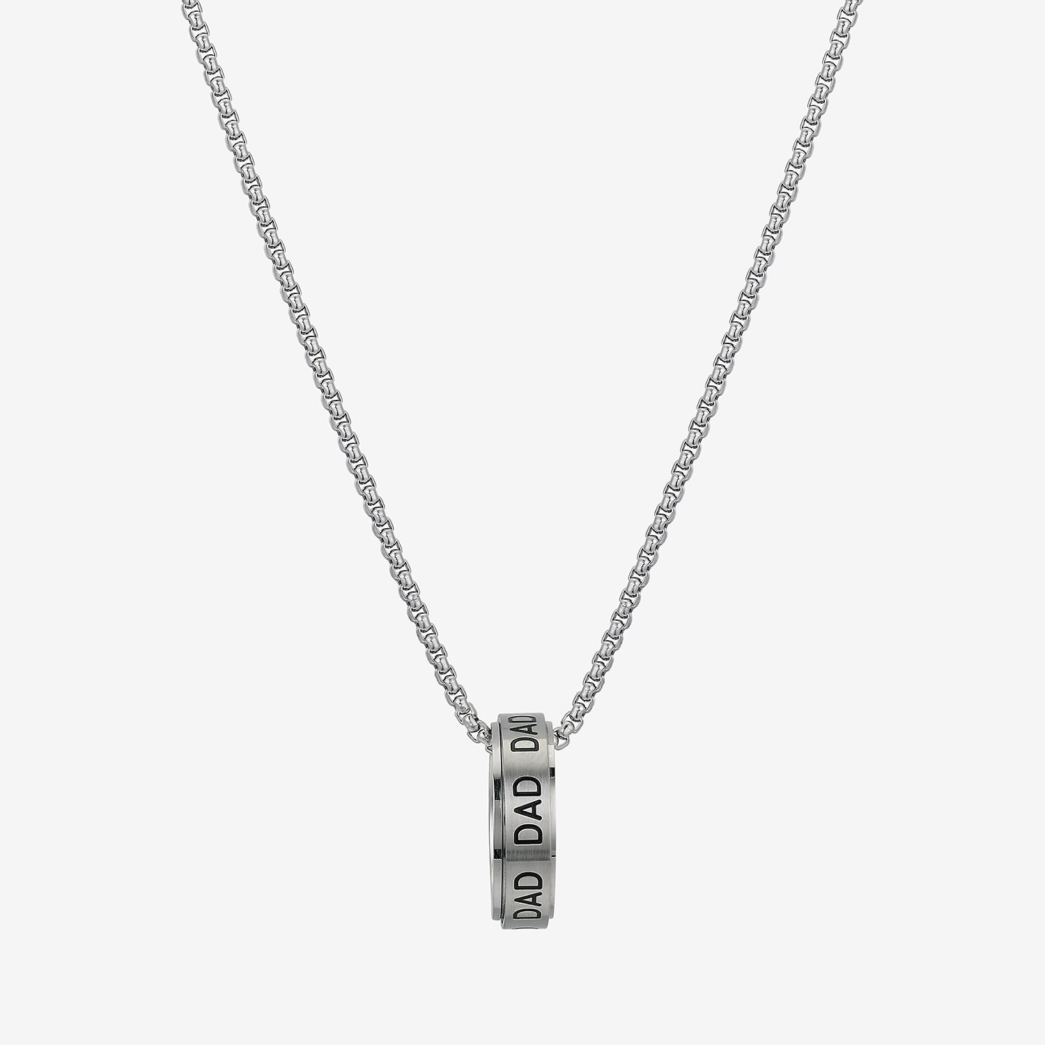 J.P. Army Men's Jewelry Dad Stainless Steel 24 Inch Box Round Pendant Necklace