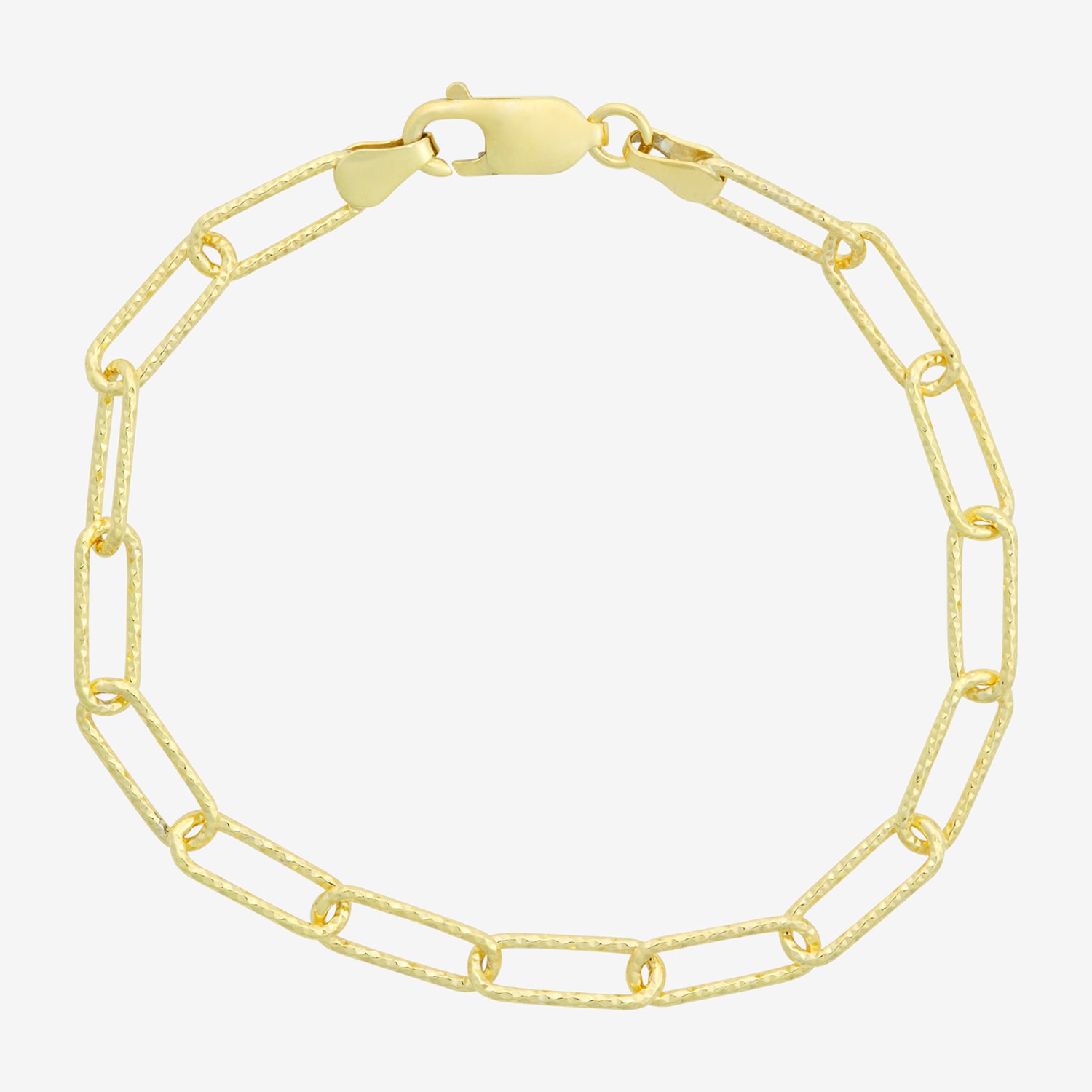 Made In Italy Womens 14K Gold Over Silver Solid Paperclip Ankle Bracelet