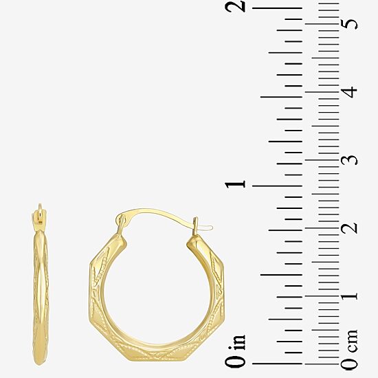 Womens 10K Gold 22.5mm Round Hoop Earrings