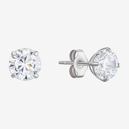 Cubic Zirconia 14K Gold 5mm Stud Earrings