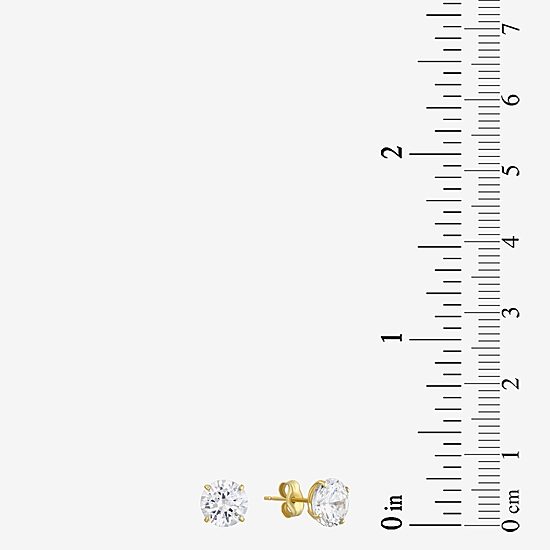 Cubic Zirconia 14K Gold 7mm Stud Earrings