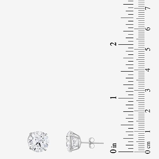 Cubic Zirconia 14K Gold 9mm Stud Earrings