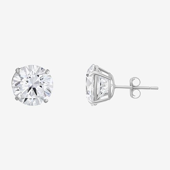 Cubic Zirconia 14K Gold 9mm Stud Earrings