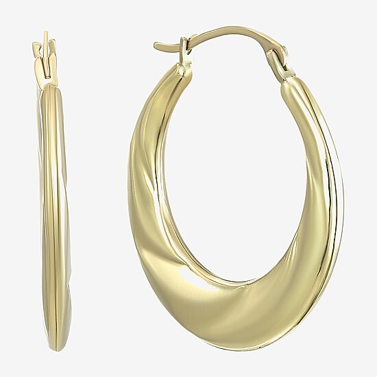 Womens 10K Gold 24mm Hoop Earrings