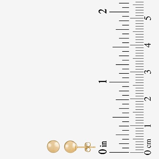 14K Yellow Gold Ball Stud Earrings