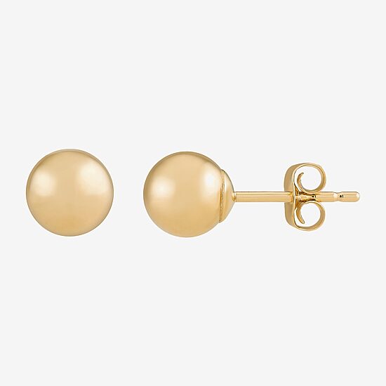 14K Yellow Gold Ball Stud Earrings
