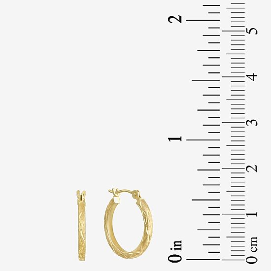 Womens 14K Gold 15mm Hoop Earrings